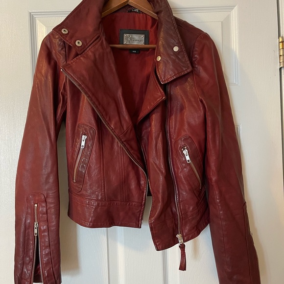 Mackage Burgundy Leather Jacket - Picture 6 of 8